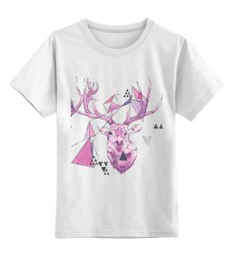 Заказать детскую футболку в Москве. Детская футболка классическая унисекс Хипстер олень  от Eliza - готовые дизайны и нанесение принтов.