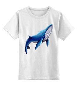 Заказать детскую футболку в Москве. Детская футболка классическая унисекс Синий кит от tigerda  - готовые дизайны и нанесение принтов.