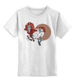 Заказать детскую футболку в Москве. Детская футболка классическая унисекс Лошадь  от aleks_say - готовые дизайны и нанесение принтов.