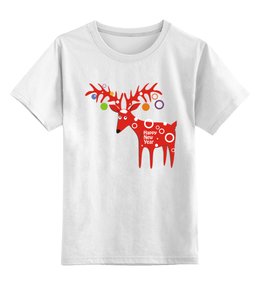 Заказать детскую футболку в Москве. Детская футболка классическая унисекс New Year is coming! от Printio - готовые дизайны и нанесение принтов.