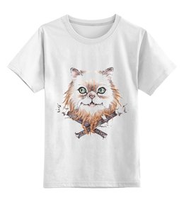 Заказать детскую футболку в Москве. Детская футболка классическая унисекс рыжий кот от olga - готовые дизайны и нанесение принтов.