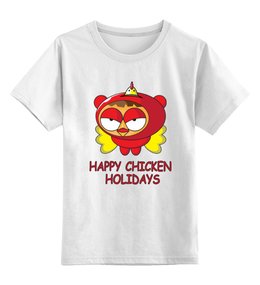 Заказать детскую футболку в Москве. Детская футболка классическая унисекс Happy chicken holidays от Илья Щеблецов - готовые дизайны и нанесение принтов.