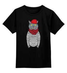 Заказать детскую футболку в Москве. Детская футболка классическая унисекс Кот Хипстер от sashadasha - готовые дизайны и нанесение принтов.