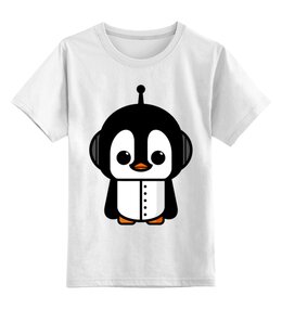 Заказать детскую футболку в Москве. Детская футболка классическая унисекс Пингвин от icase - готовые дизайны и нанесение принтов.