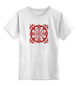 Заказать детскую футболку в Москве. Детская футболка классическая унисекс Красный узор от Виктор Гришин - готовые дизайны и нанесение принтов.