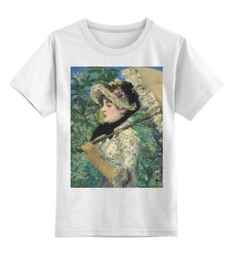 Заказать детскую футболку в Москве. Детская футболка классическая унисекс Жанна (Весна) (картина Эдуарда Мане) от trend - готовые дизайны и нанесение принтов.