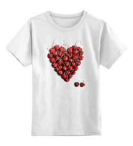 Заказать детскую футболку в Москве. Детская футболка классическая унисекс Вишневое сердце от anastasia_ketova@mail.ru - готовые дизайны и нанесение принтов.