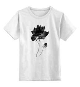 Заказать детскую футболку в Москве. Детская футболка классическая унисекс Черная роза от queen  - готовые дизайны и нанесение принтов.
