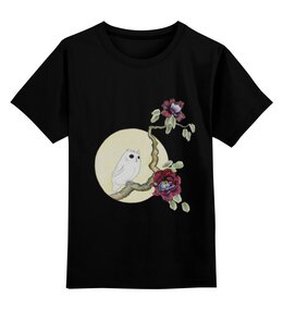 Заказать детскую футболку в Москве. Детская футболка классическая унисекс сова на черном от sleeping_ocean - готовые дизайны и нанесение принтов.