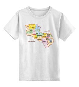 Заказать детскую футболку в Москве. Детская футболка классическая унисекс Карта Арцаха от ar_lev - готовые дизайны и нанесение принтов.