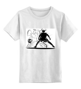Заказать детскую футболку в Москве. Детская футболка классическая унисекс Демон и ангел играют в баскетбол от karpicloudnew@gmail.com - готовые дизайны и нанесение принтов.