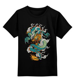 Заказать детскую футболку в Москве. Детская футболка классическая унисекс Дракон / Dragon от galaxy secret - готовые дизайны и нанесение принтов.