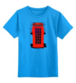 Заказать детскую футболку в Москве. Детская футболка классическая унисекс London Phone Booth от Leichenwagen - готовые дизайны и нанесение принтов.