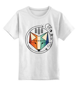 Заказать детскую футболку в Москве. Детская футболка классическая унисекс Геометрический лис от printik - готовые дизайны и нанесение принтов.