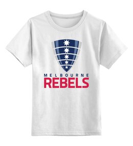Заказать детскую футболку в Москве. Детская футболка классическая унисекс Мельбурн Ребелс от rugby - готовые дизайны и нанесение принтов.