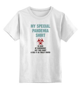 Заказать детскую футболку в Москве. Детская футболка классическая унисекс Pandemia Shirt от Рустам Юсупов - готовые дизайны и нанесение принтов.