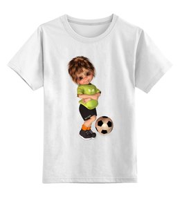 Заказать детскую футболку в Москве. Детская футболка классическая унисекс Футболист от ПРИНТЫ ПЕЧАТЬ  - готовые дизайны и нанесение принтов.