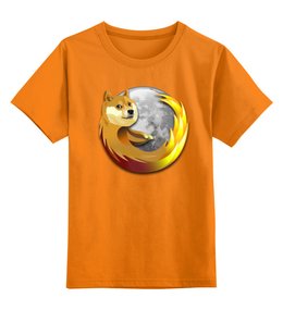 Заказать детскую футболку в Москве. Детская футболка классическая унисекс DOGE FIREFOX от Jimmy Flash - готовые дизайны и нанесение принтов.