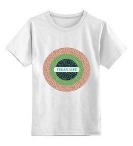Заказать детскую футболку в Москве. Детская футболка классическая унисекс Vegan life от Asparagus Lab + Masha Saunders - готовые дизайны и нанесение принтов.