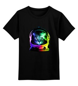 Заказать детскую футболку в Москве. Детская футболка классическая унисекс Astronaut Cat от Михаил Авилкин - готовые дизайны и нанесение принтов.