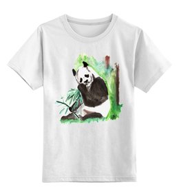 Заказать детскую футболку в Москве. Детская футболка классическая унисекс С пандой от tako - готовые дизайны и нанесение принтов.