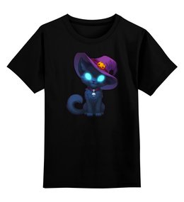 Заказать детскую футболку в Москве. Детская футболка классическая унисекс black cat от rinkusu - готовые дизайны и нанесение принтов.