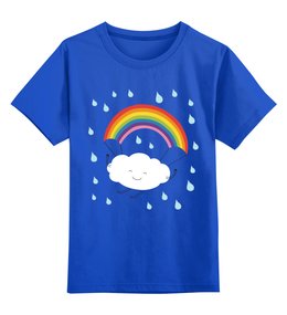 Заказать детскую футболку в Москве. Детская футболка классическая унисекс Облако и радуга от nadegda - готовые дизайны и нанесение принтов.