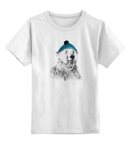 Заказать детскую футболку в Москве. Детская футболка классическая унисекс Белый медведь от lissa - готовые дизайны и нанесение принтов.
