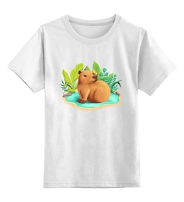 Заказать детскую футболку в Москве. Детская футболка классическая унисекс Капибара от tigerda  - готовые дизайны и нанесение принтов.