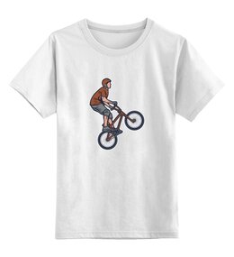 Заказать детскую футболку в Москве. Детская футболка классическая унисекс Велосипедист от T-shirt print  - готовые дизайны и нанесение принтов.