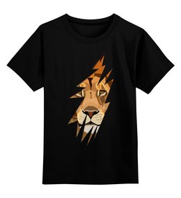 Заказать детскую футболку в Москве. Детская футболка классическая унисекс Лев ( Lion) от svetlanas - готовые дизайны и нанесение принтов.