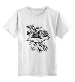 Заказать детскую футболку в Москве. Детская футболка классическая унисекс The Megapolis whale от Troy - Angel - готовые дизайны и нанесение принтов.