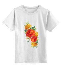 Заказать детскую футболку в Москве. Детская футболка классическая унисекс "Flowers" от Abstractiya - готовые дизайны и нанесение принтов.