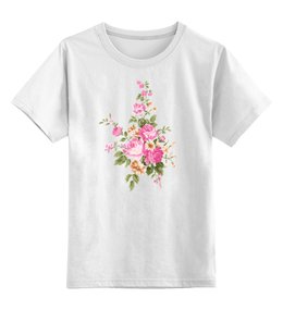 Заказать детскую футболку в Москве. Детская футболка классическая унисекс Розовый букет от Виктор Гришин - готовые дизайны и нанесение принтов.