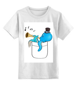 Заказать детскую футболку в Москве. Детская футболка классическая унисекс Осьминог в кармане. от Anna Rosenrot - готовые дизайны и нанесение принтов.