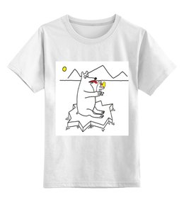 Заказать детскую футболку в Москве. Детская футболка классическая унисекс Медведь-лизун от Lucky Man - готовые дизайны и нанесение принтов.