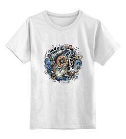 Заказать детскую футболку в Москве. Детская футболка классическая унисекс Nautical от THE_NISE  - готовые дизайны и нанесение принтов.