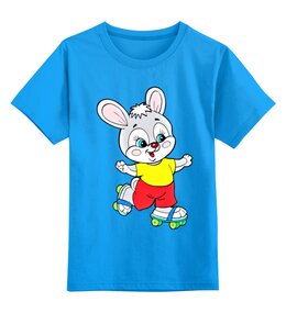 Заказать детскую футболку в Москве. Детская футболка классическая унисекс Зайка на роликах от T-shirt print  - готовые дизайны и нанесение принтов.