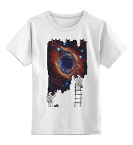 Заказать детскую футболку в Москве. Детская футболка классическая унисекс Космические художники от printik - готовые дизайны и нанесение принтов.