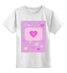 Заказать детскую футболку в Москве. Детская футболка классическая унисекс Розовые сердечки от Аруна   - готовые дизайны и нанесение принтов.