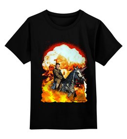 Заказать детскую футболку в Москве. Детская футболка классическая унисекс Ким Чен Ын на единороге апокалипсиса от ГПМНпR'n'R - готовые дизайны и нанесение принтов.