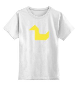 Заказать детскую футболку в Москве. Детская футболка классическая унисекс Жёлтая утка танграм от namormai@mail.ru - готовые дизайны и нанесение принтов.