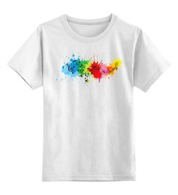 Заказать детскую футболку в Москве. Детская футболка классическая унисекс Красочные ноты от Leichenwagen - готовые дизайны и нанесение принтов.