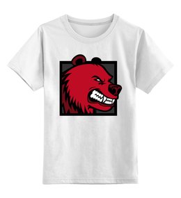 Заказать детскую футболку в Москве. Детская футболка классическая унисекс RED BEAR от Jimmy Flash - готовые дизайны и нанесение принтов.