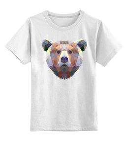 Заказать детскую футболку в Москве. Детская футболка классическая унисекс Полигональный медведь от oldman - готовые дизайны и нанесение принтов.