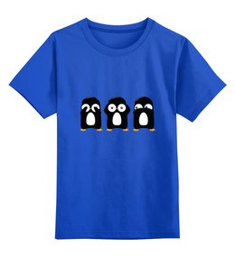 Заказать детскую футболку в Москве. Детская футболка классическая унисекс 3 пингвина от skynatural - готовые дизайны и нанесение принтов.