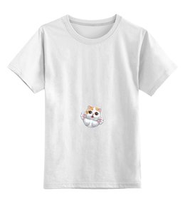 Заказать детскую футболку в Москве. Детская футболка классическая унисекс Котик от Hop Shop - готовые дизайны и нанесение принтов.