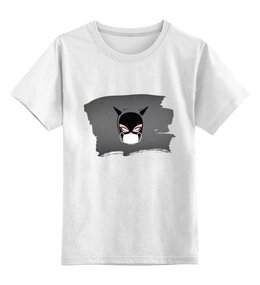 Заказать детскую футболку в Москве. Детская футболка классическая унисекс Женщина-кошка (Коллекция: Герои носят маски) от GeekFox  - готовые дизайны и нанесение принтов.