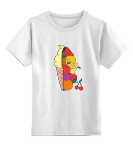 Заказать детскую футболку в Москве. Детская футболка классическая унисекс Мороженое фрукты от zen4@bk.ru - готовые дизайны и нанесение принтов.