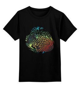 Заказать детскую футболку в Москве. Детская футболка классическая унисекс Радужный леопард от Zorgo-Art  - готовые дизайны и нанесение принтов.
